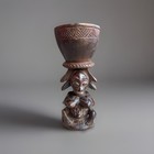Luba Female Bowl  Wood Figure  -congo-h10 Inch -width 5inch -pre-owned