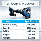 New 247lbs Heavy Duty Straight-arm Bucket Attachment For Skid Steer Loader