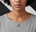 Yin Yang Pendant Gold Black   White Enamel Symbol Chain In 925 Sterling Silver