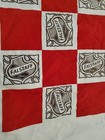 Vtg Falstaff Beer Fabric Tablecloth Memorabilia Red White Checker 48x49  Artese