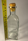 Vintage Rectangular Shaped Decanter Glass Bottle With Original Cork