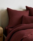 New Quince Bordeaux Burgundy Red European Linen Euro Pillow Sham 26x26 Bedding