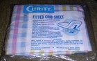 1980 s Fitted Crib Sheet Pastel Plaid Curity 100  Cotton Usa Unisex Nos Vtg
