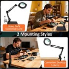 10x 30x Magnifying Glass With Light And Stand  Real Glass Lens Magnifying Lamp 