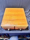 Vintage Wood Card Catalog 2 Drawer Oak Library Desk File Cabinet Shaw Walker