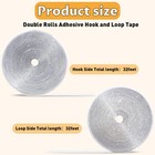 32 Ft    1 Inch Hook And Loop Strips With Adhesive  2 Rolls White Self Sticky    