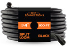 100 Ft 1 4  Split Wire Loom Tubing Combo 100 Pcs 4  Nylon Cable Zip Ties