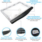  rechargeable  5x Large Ultra Bright Led Page Magnifier With 3 Color Light Modes