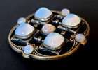 Large Antique Jewel Button Faux Moonstones And Opals Well Made Early 20c