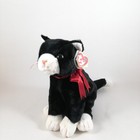 Ty Beanie Buddies Zip Cat Plush Stuffed Animal Toy Kitten Green Eyes Black White