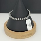 925 Sterling Silver 5mm Desert Pearl Bead Stretch Bracelet Southwestern Nwt