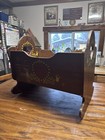 Vintage Pennsylvania Dutch scandinavian Baby Cradle Rocker Bed 
