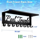Topspeeder Pool Towel Racks With Shelf 8 16inch-with Shelf  Black-pool Towels