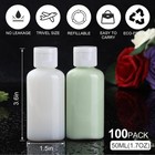 100pk 1 7oz Travel Size Empty Plastic Bottles-sanitizer shampoo lotion Refill