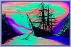 Sunset Bay Ship Blacklight Poster 35 X 23