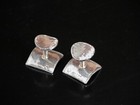 Modern Sterling Silver Hammered Estate Cufflinks Square