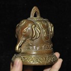 3 china Bronze Lucky Animal Elephant Amulet Bell Chung Chimes Clock Bell Statue