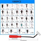 1101pcs Car Retainer Clips Auto Panel Trim Fasteners Push Pin Rivet Bumper Kit