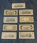 Paper Money Lot With Red And Blue Seals On  2 Bills And Silver Certificates