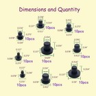 100 Pcs Silicone Rubber Hole Plugs Set - 9 Sizes T-type Black Silicone Plugs