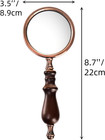 10x Antique Magnifying Glass  Brass Handheld Magnifier With Wooden Handle  Decor