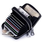 Rfid Women Small Genuine Leather Wallet Credit Card Holder Zip Coin Pocket Purse
