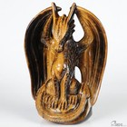 5 0  Gold Tiger s Eye Hand Carved Crystal Dragon Sculpture  Crystal Healing