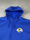 Nike Hoodie Mens 2xl Blue Los Angeles Rams Nfl Football Dri Fit Full Zip
