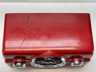 Vtg Crosley  dashboard  Tube Radio Model 10-135 Chrome Red Bakelite - Case Crack