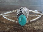 Native American Sterling Silver Turquoise Feather Bracelet By Largo