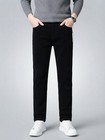 Men Winter Warm Fleece Lined Corduroy Pants Casual Straight Leg Trousers