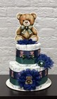2 Tier Polo  Teddy Bear  Diaper Cake Baby Shower Centerpieces