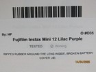 Fujifilm Instax Mini 12 Instant Camera - Purple  with Issue   o35 