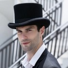 Gemvie Handmade Black Top Hat Formal Costume Events Wedding Bridgerton Xl 61cm