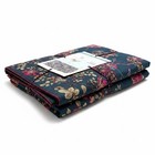 April Cornell Wild Rose Floral Tablecloth 70 Inch Round Navy Magenta Cottage New