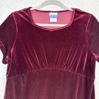 Vtg Velvet Babydoll Dress S m Burgundy Midi Whimsigoth Vamp Fairygrunge 90s Y2k