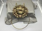 Antique Indian Brass Face Mask God Shiva Yali Kirti Mukha - Knocker - Towel Rack