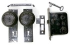 Antique Door Set Victorian   Eastlake Backplate Knob Mortise Lock Key Reclaimed