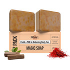 Ghar Magic Chandan   Kesar Bath Soap For Glowing Skin   Remove Acne Pack 2 100gm