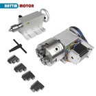    us   cnc Rotation 4th Axis 100mm 4 Jaw Chuck Rotary Table With Mt2 65mm Tailstock