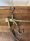 Vtg Solid Brass Hanging Weighing Beam Balance