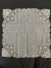 Vintage Swiss Lace Wedding Handkerchief - New Old Stock  nos  With Box   Label