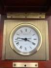 Vintage Tiffany   Co  Swing Desk Clock Mahogany And Brass Box Swiss Quartz