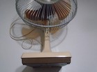 Vintage Lasko 12    Oscillating Fan Galaxy Amber Brown Blades Type 3 Speed Read
