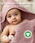 Yoofoss Hooded Baby Bath Towels 2 Pack 100  Muslin Organic Cotton With Hood