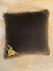 Vintage Rare Dransfield   Ross 14    Green Velvet Pillow With Cloisonn   Frog