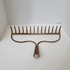 Vintage Antique Cast Iron Rake Head 14 Tine Garden Tool Rustic Farmhouse Decor