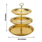 Gold 15  Plastic 3 Tier Metallic Round Cupcake Display Tower Lace Cut Rim Party