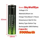 3 7v Rechargeable Button Top Li-ion Batteries  9900mah    2slot Usb Charger Lot
