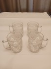 Coffee Cup Set Of 4 D arques Durand  Etched Clear Crystal 8 Oz Vintage